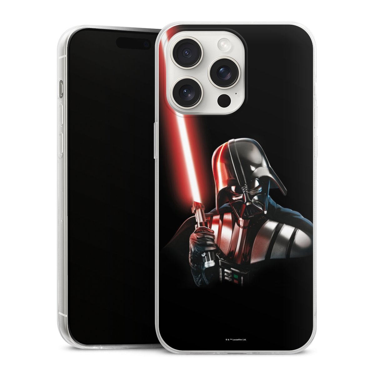 iPhone 15 Pro Max Handy Slim Case extra dünn Silikon Handyhülle transparent Hülle Star Wars Merchandise Darth Vader Silikon Slim Case