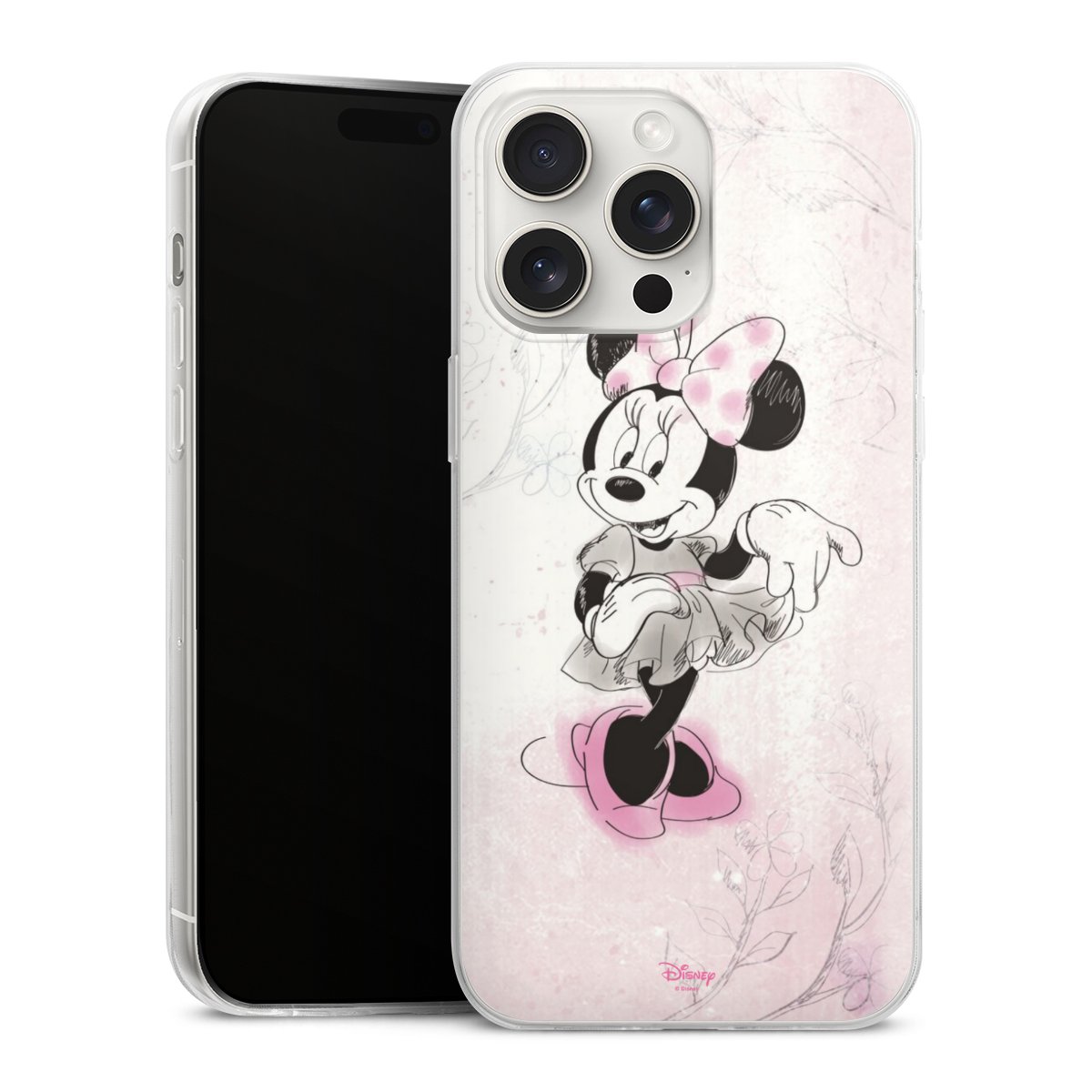 iPhone 15 Pro Max Handy Slim Case extra dünn Silikon Handyhülle transparent Hülle Disney Minnie Mouse Vintage Silikon Slim Case