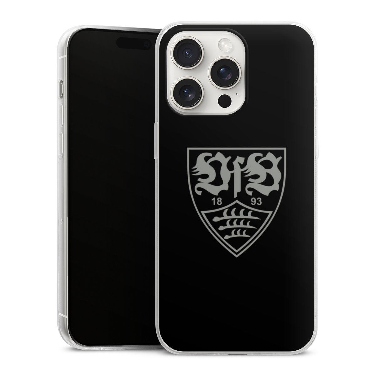 iPhone 15 Pro Max Handy Slim Case extra dünn Silikon Handyhülle transparent Hülle Official Licensed Product Vfb Stuttgart Silikon Slim Case