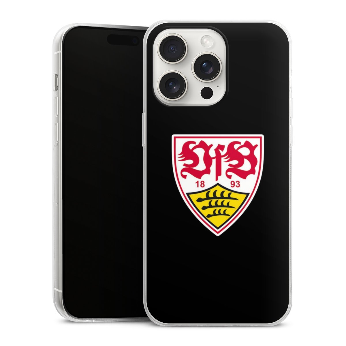 iPhone 15 Pro Max Handy Slim Case extra dünn Silikon Handyhülle transparent Hülle Vfb Stuttgart Official Licensed Product Coat Of Arms Silikon Slim Case