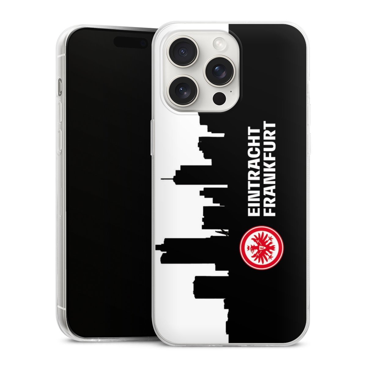 iPhone 15 Pro Max Handy Slim Case extra dünn Silikon Handyhülle transparent Hülle Sge Eintracht Frankfurt Official Licensed Product Silikon Slim Case