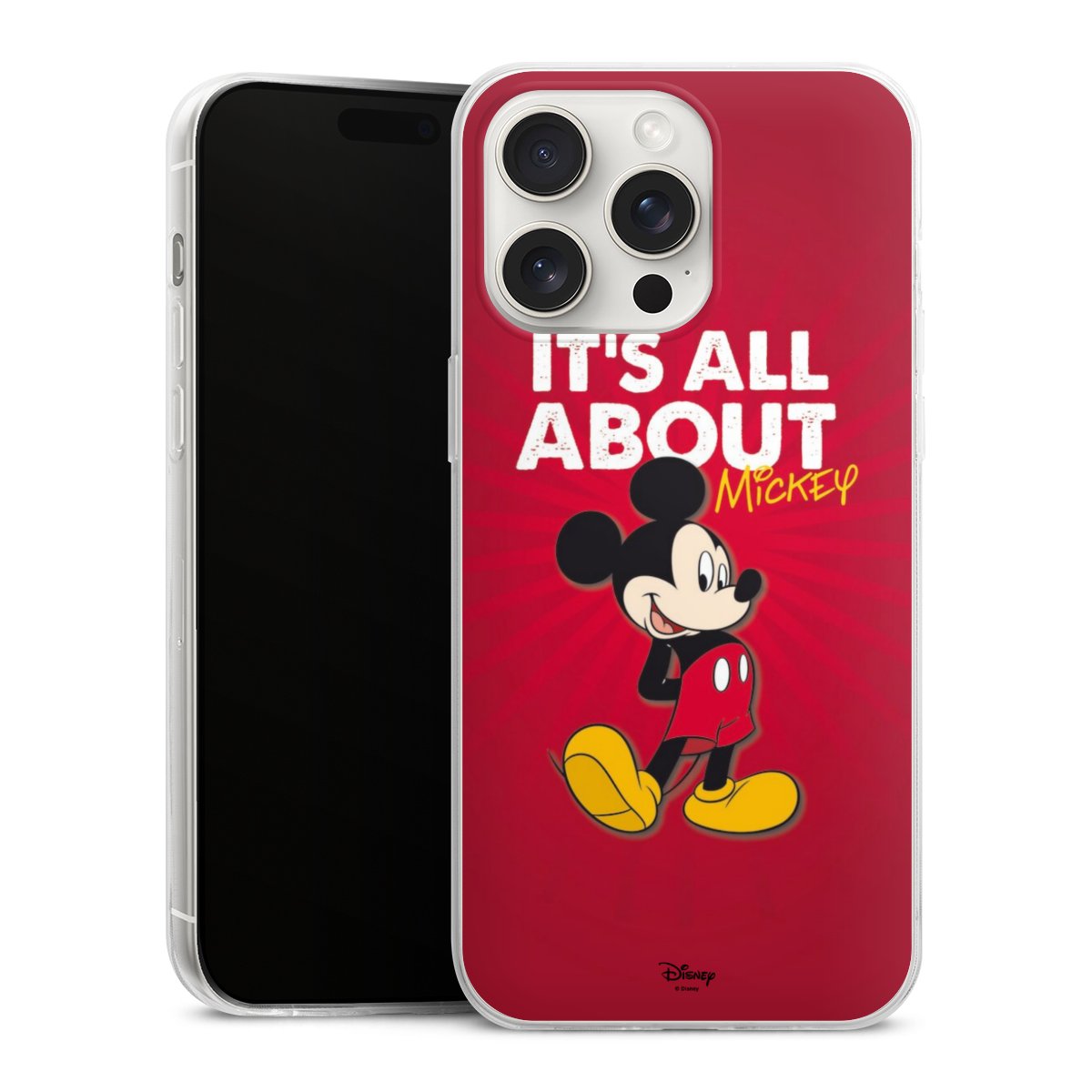 iPhone 15 Pro Max Handy Slim Case extra dünn Silikon Handyhülle transparent Hülle Mouse Disney Official Licensed Product Silikon Slim Case