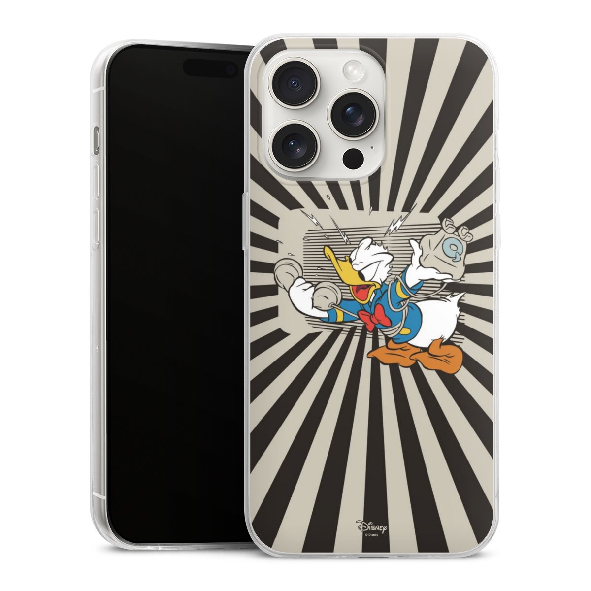 iPhone 15 Pro Max Handy Slim Case extra dünn Silikon Handyhülle transparent Hülle Donald Duck Disney Official Licensed Product Silikon Slim Case