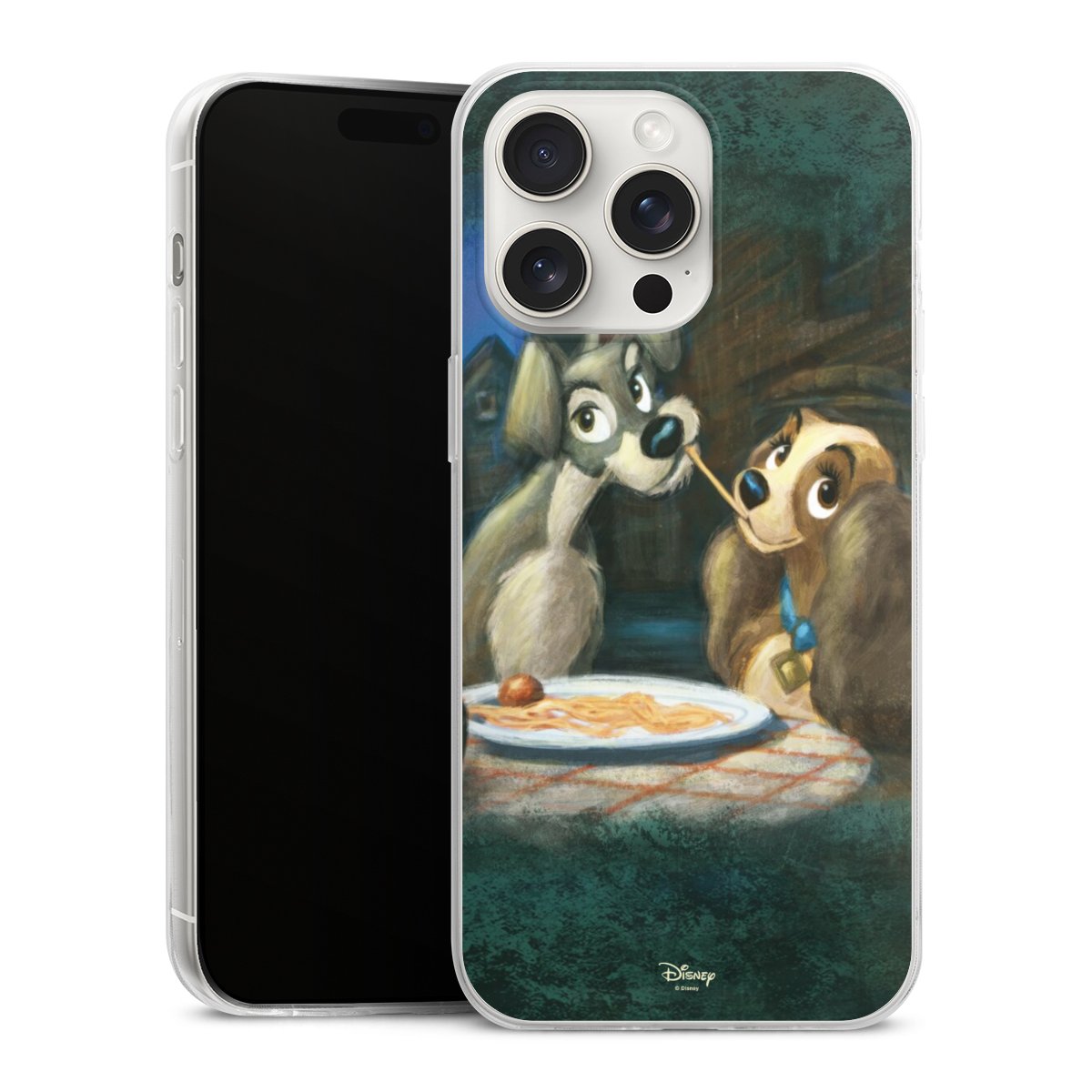 iPhone 15 Pro Max Handy Slim Case extra dünn Silikon Handyhülle transparent Hülle Lady And The Tramp Official Licensed Product Disney Silikon Slim Case