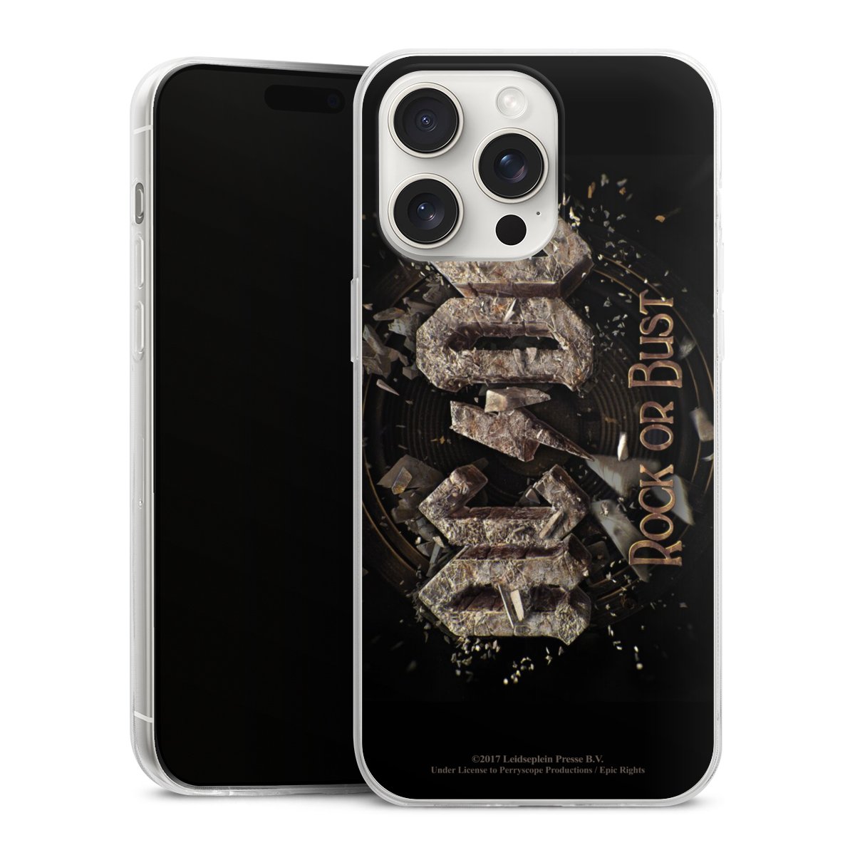 iPhone 15 Pro Max Handy Slim Case extra dünn Silikon Handyhülle transparent Hülle Acdc Official Licensed Product Rock Or Bust Silikon Slim Case