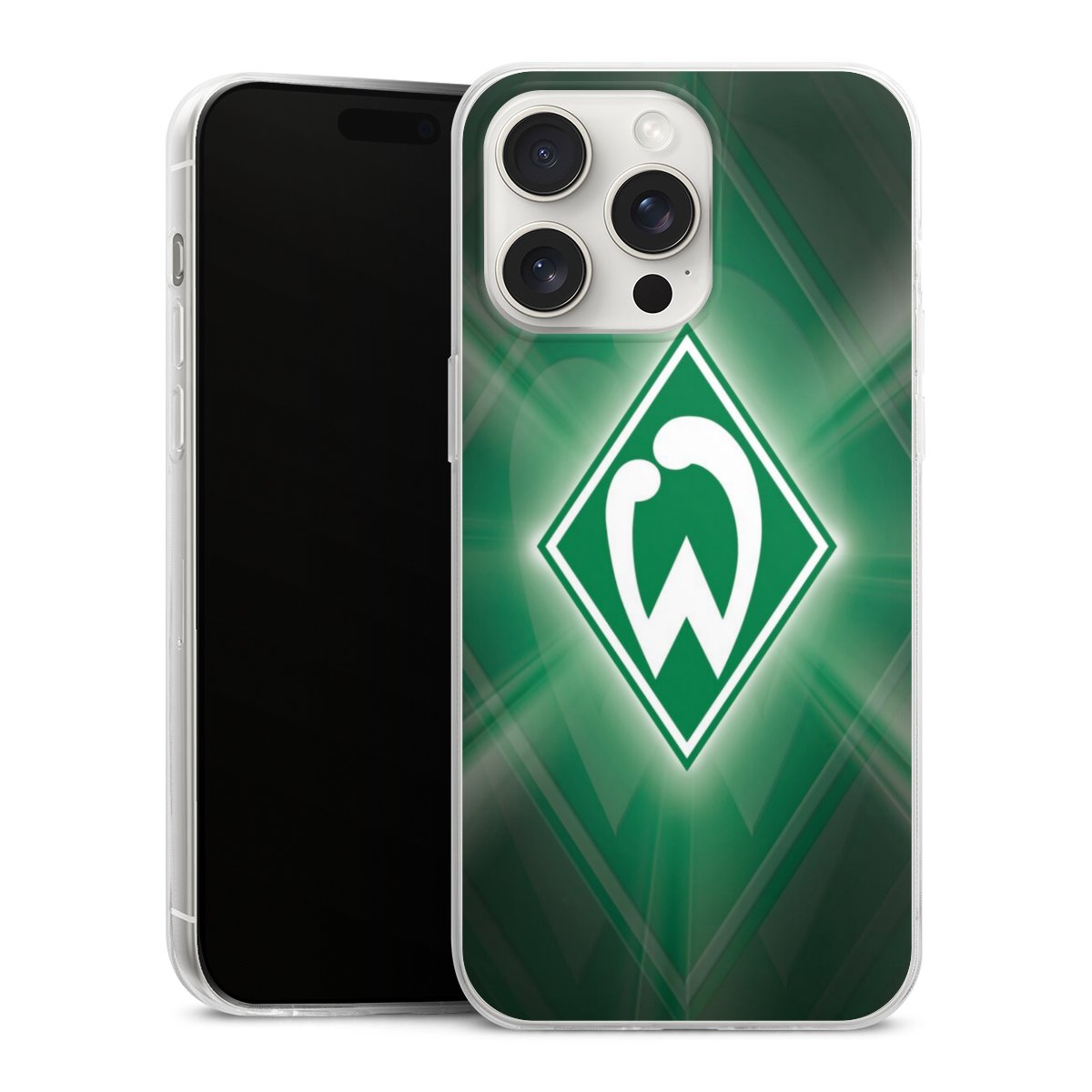 iPhone 15 Pro Max Handy Slim Case extra dünn Silikon Handyhülle transparent Hülle Sv Werder Bremen Official Licensed Product Coat Of Arms Silikon Slim Case