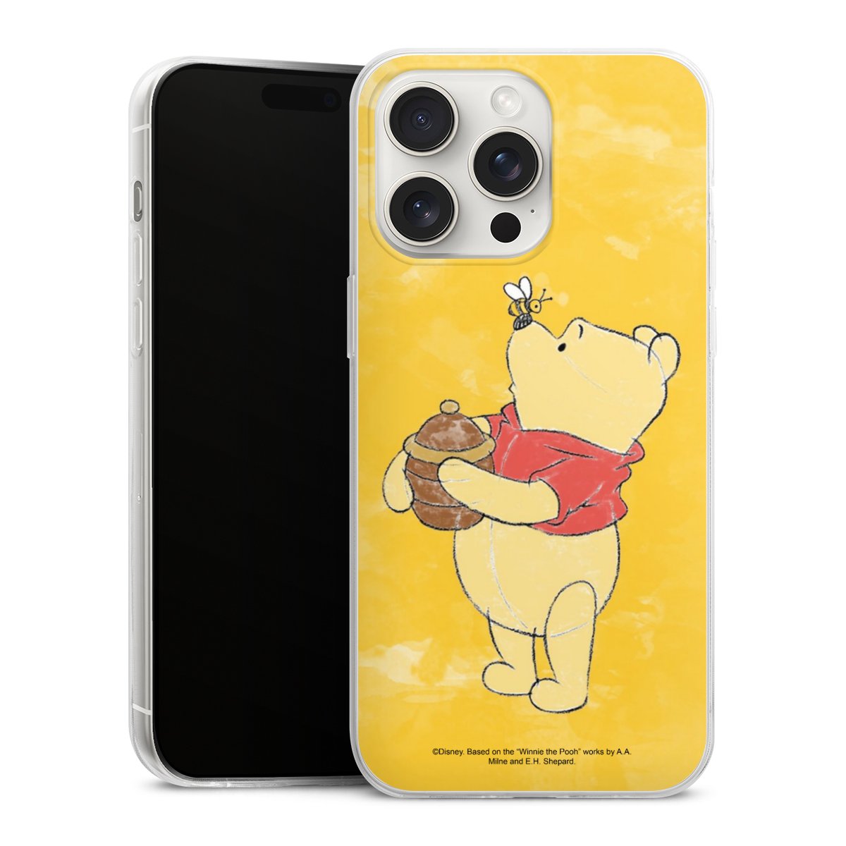 iPhone 15 Pro Max Handy Slim Case extra dünn Silikon Handyhülle transparent Hülle Official Licensed Product Winnie The Pooh Disney Silikon Slim Case