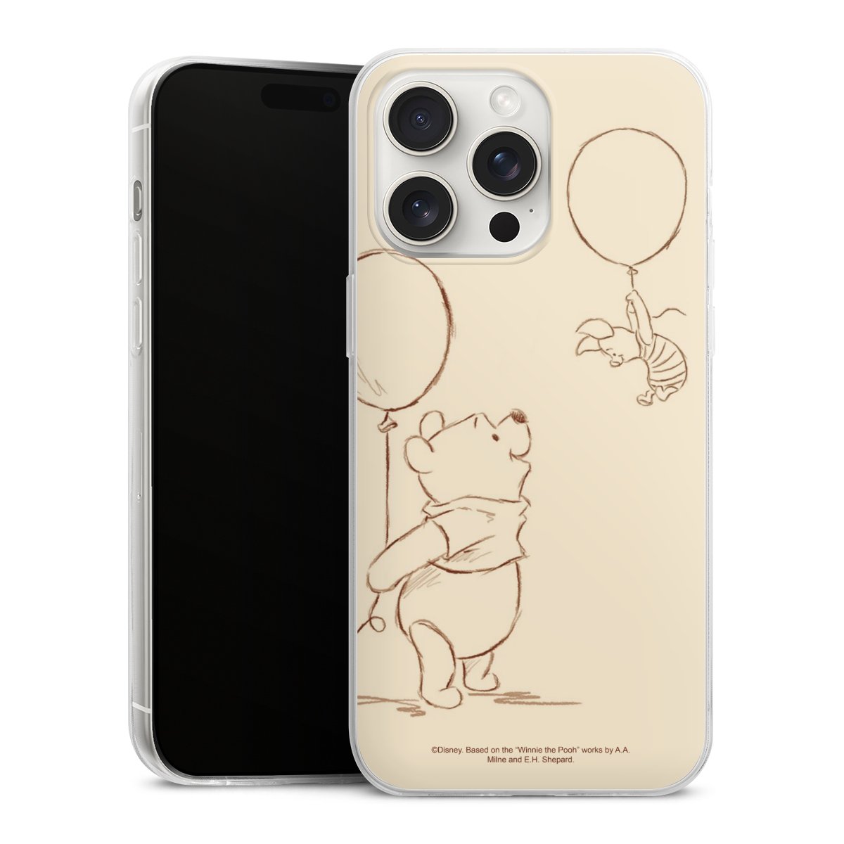 iPhone 15 Pro Max Handy Slim Case extra dünn Silikon Handyhülle transparent Hülle Official Licensed Product Winnie The Pooh Disney Silikon Slim Case