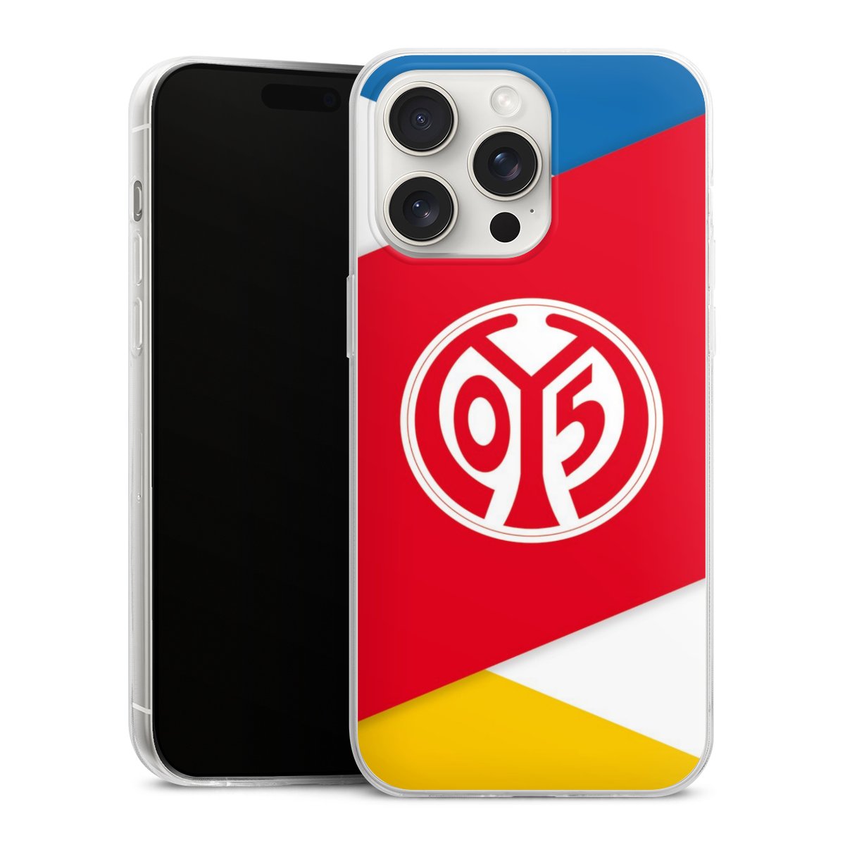 iPhone 15 Pro Max Handy Slim Case extra dünn Silikon Handyhülle transparent Hülle Official Licensed Product Soccer 1. Fsv Mainz 05 E.V. Silikon Slim Case