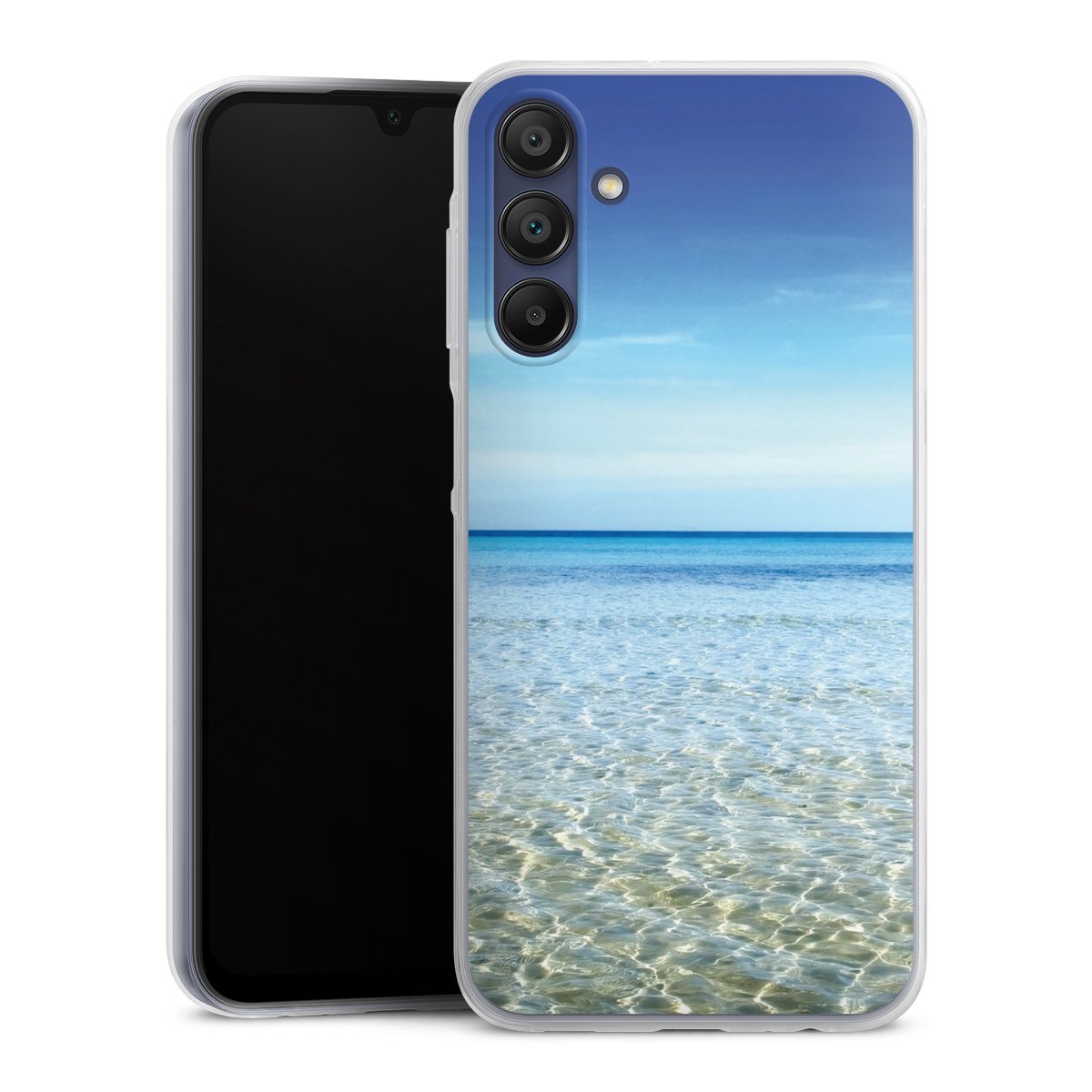 Galaxy A15 5G Handy Slim Case extra dünn Silikon Handyhülle transparent Hülle Urlaub Sky Ocean Silikon Slim Case