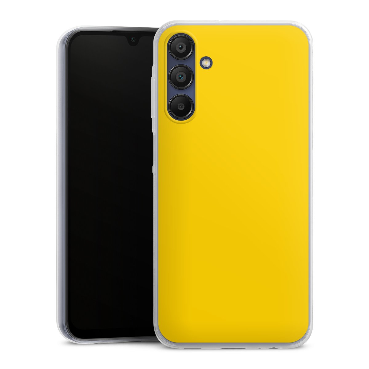 Galaxy A15 5G Handy Slim Case extra dünn Silikon Handyhülle transparent Hülle Yellow Unicoloured Colour Silikon Slim Case