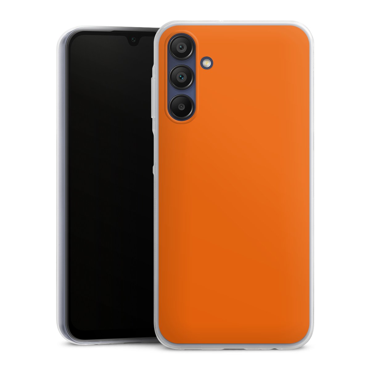 Galaxy A15 5G Handy Slim Case extra dünn Silikon Handyhülle transparent Hülle Orange Colour Unicoloured Silikon Slim Case