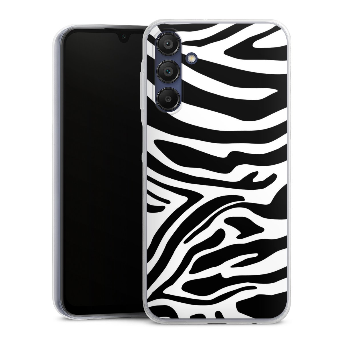 Galaxy A15 5G Handy Slim Case extra dünn Silikon Handyhülle transparent Hülle Zebra Animal Look Animal Print Silikon Slim Case