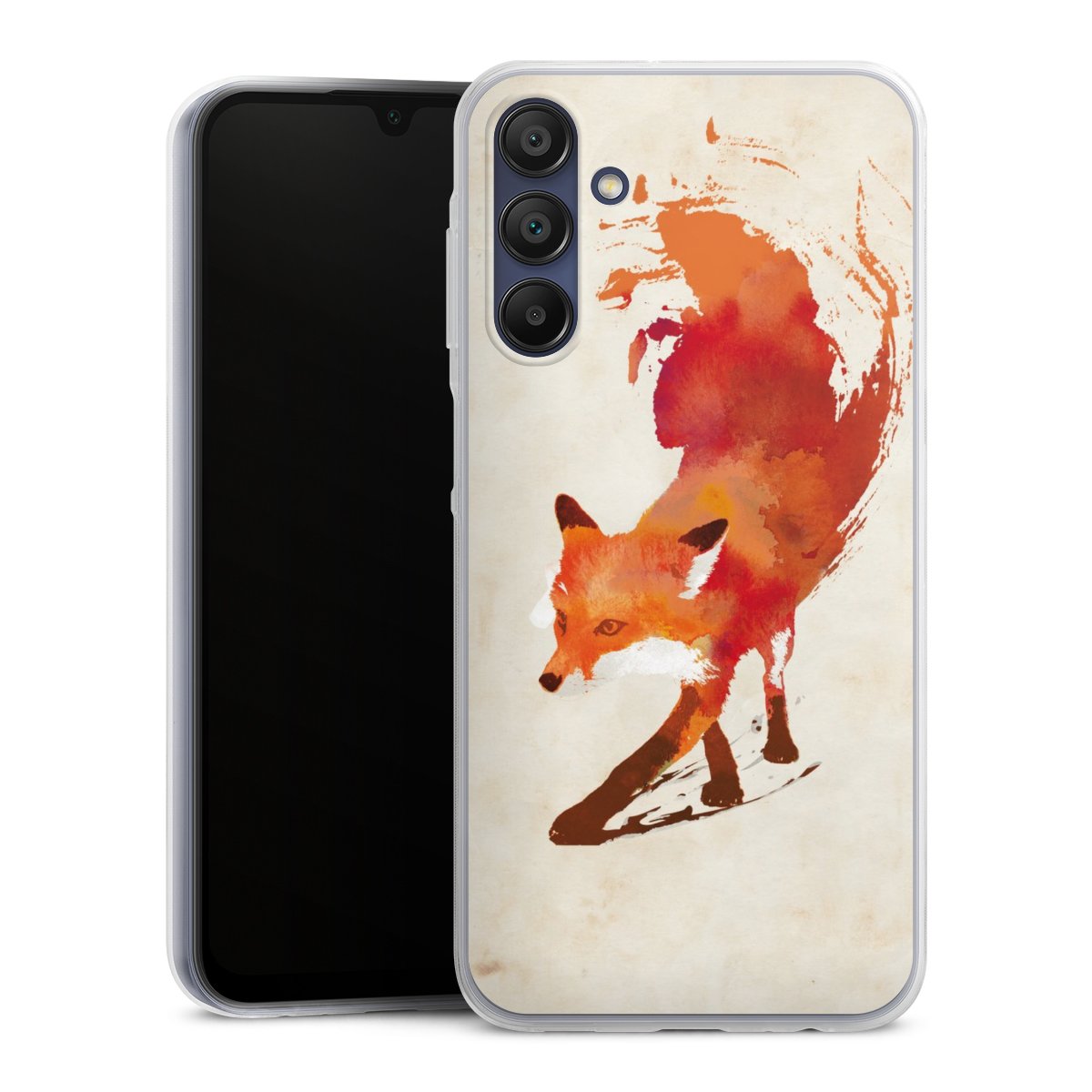 Galaxy A15 5G Handy Slim Case extra dünn Silikon Handyhülle transparent Hülle Fox Graphic Silikon Slim Case