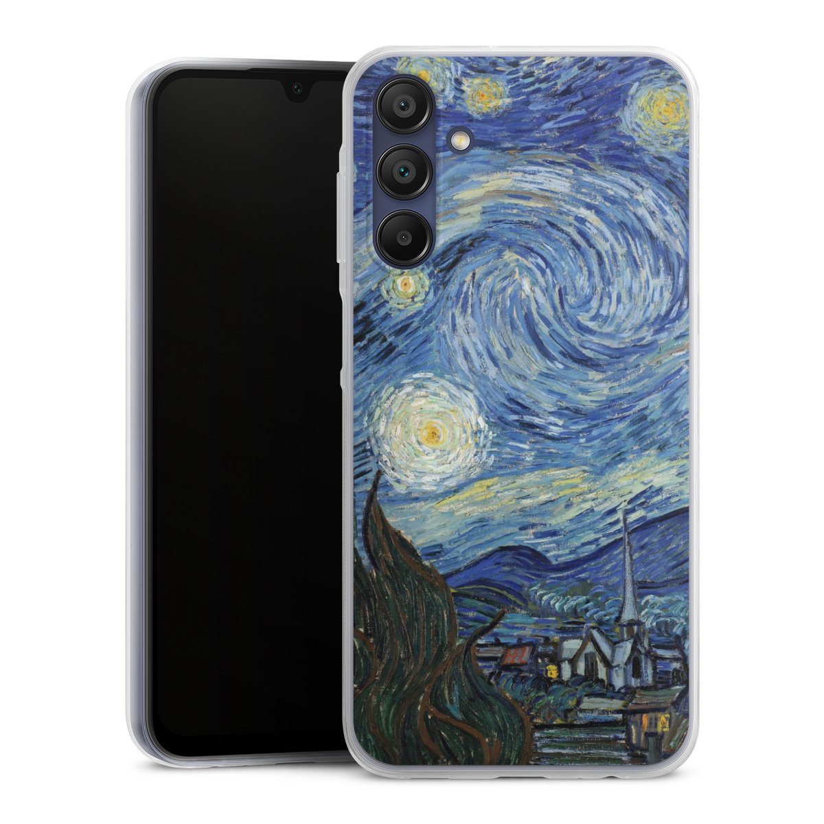 Galaxy A15 5G Handy Slim Case extra dünn Silikon Handyhülle transparent Hülle The Starry Night Kunst Vincent Van Gogh Silikon Slim Case