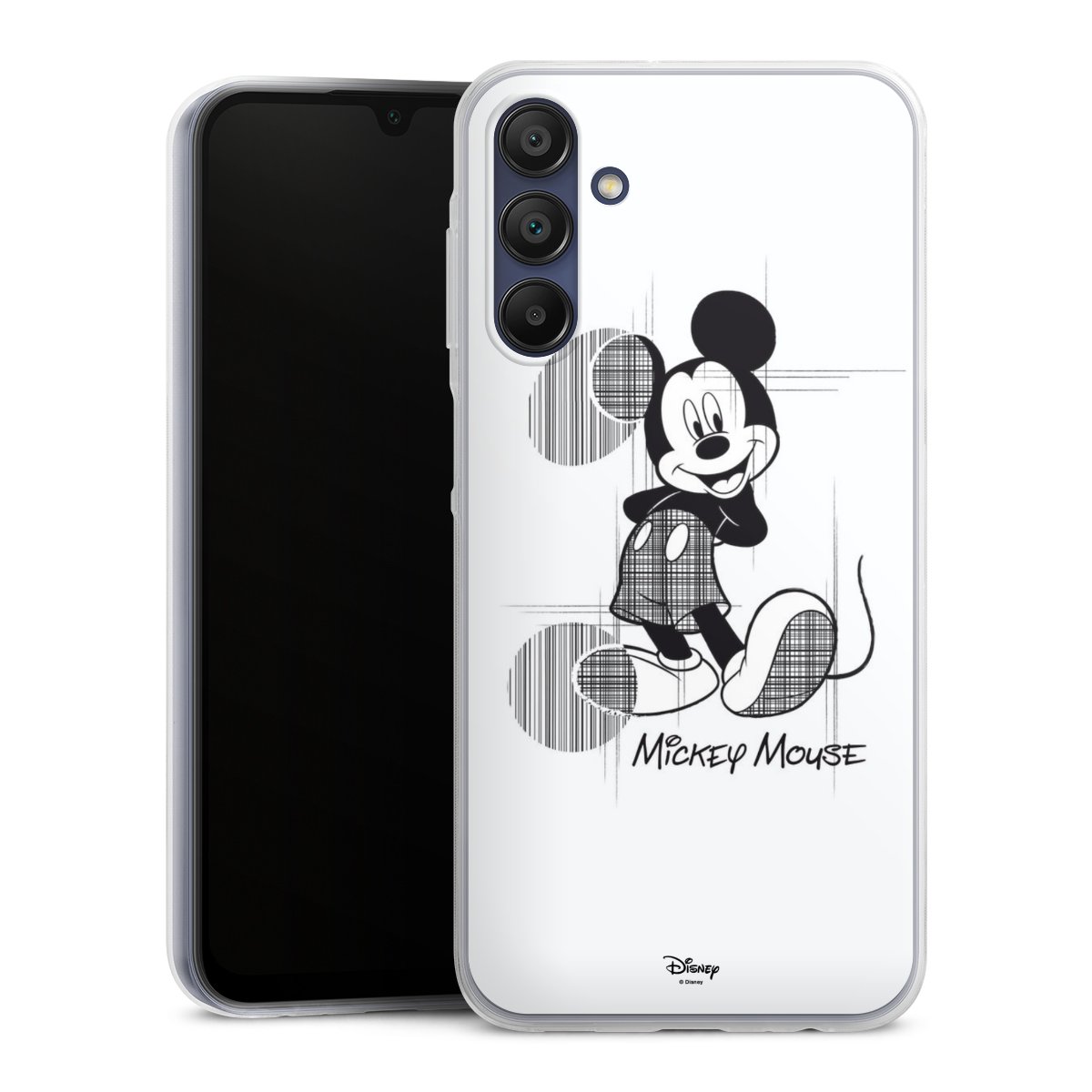 Galaxy A15 5G Handy Slim Case extra dünn Silikon Handyhülle transparent Hülle Disney Official Licensed Product Mickey Mouse Silikon Slim Case