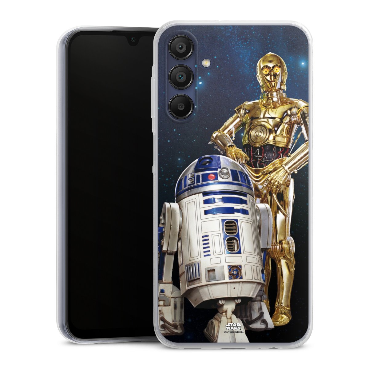 Galaxy A15 5G Handy Slim Case extra dünn Silikon Handyhülle transparent Hülle Weltall Star Wars R2d2 Silikon Slim Case