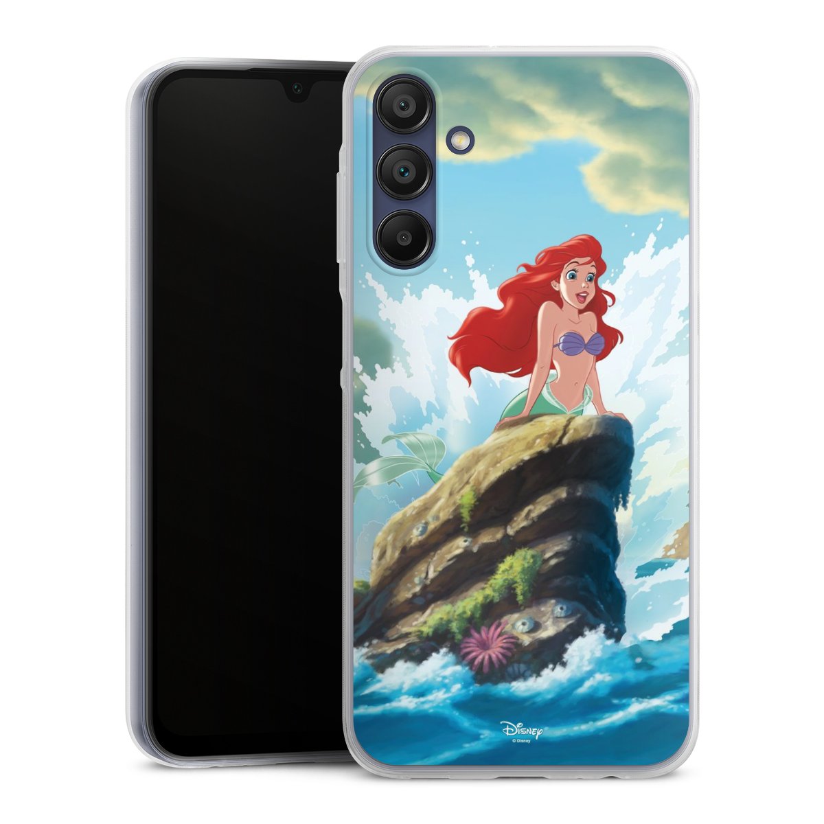 Galaxy A15 5G Handy Slim Case extra dünn Silikon Handyhülle transparent Hülle Mermaid Arielle Die Meerjungfrau Official Licensed Product Silikon Slim Case