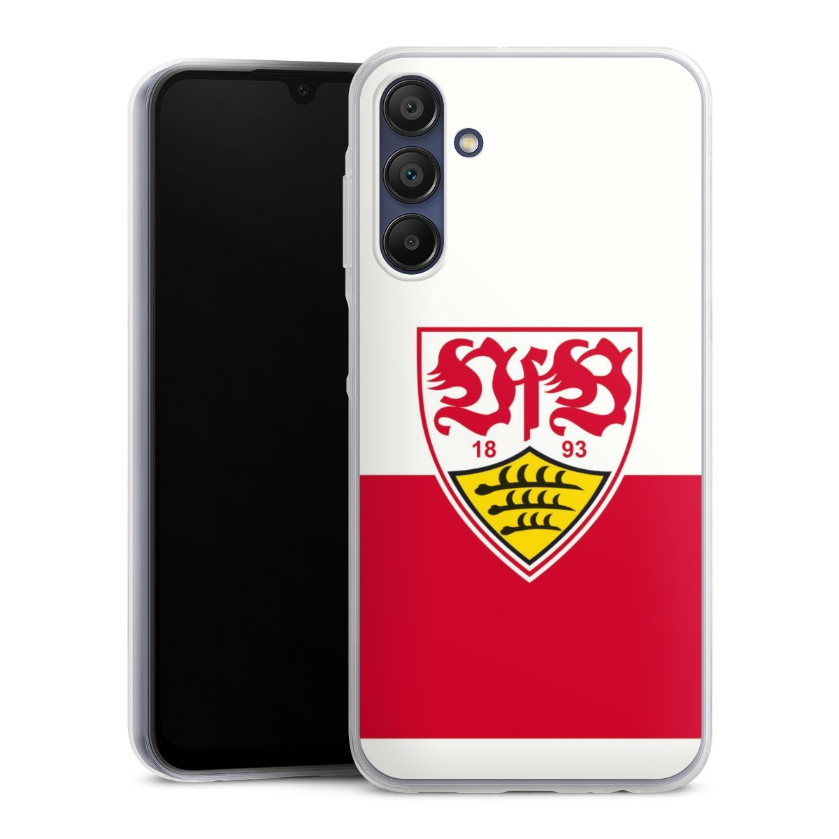 Galaxy A15 5G Handy Slim Case extra dünn Silikon Handyhülle transparent Hülle Official Licensed Product Logo Vfb Stuttgart Silikon Slim Case