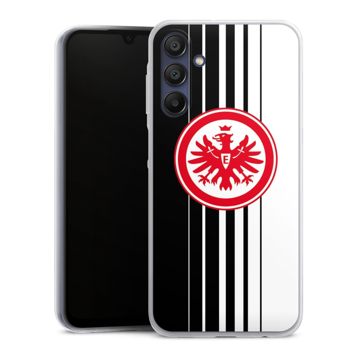 Galaxy A15 5G Handy Slim Case extra dünn Silikon Handyhülle transparent Hülle Stripes Eintracht Frankfurt Official Licensed Product Silikon Slim Case