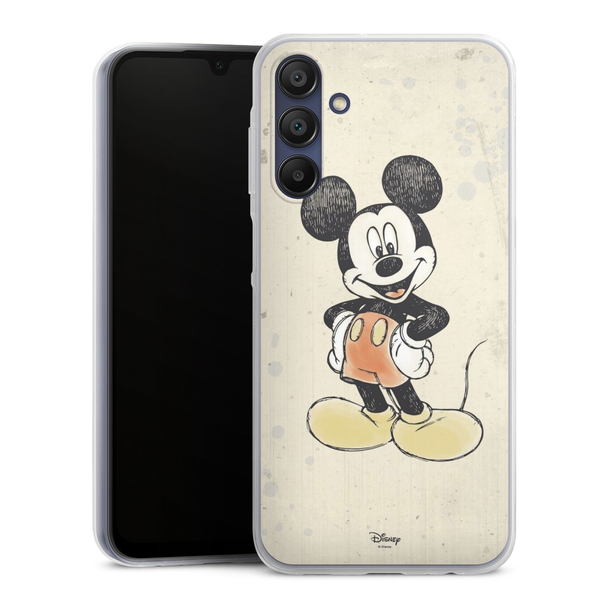 Galaxy A15 5G Handy Slim Case extra dünn Silikon Handyhülle transparent Hülle Water Colour Mickey & Minnie Mouse Official Licensed Product Silikon Slim Case