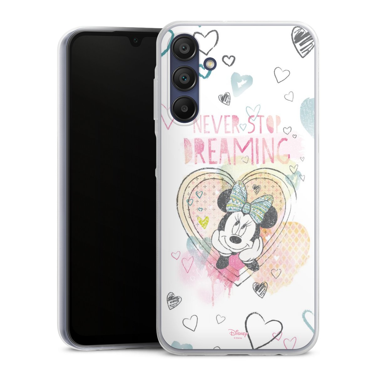 Galaxy A15 5G Handy Slim Case extra dünn Silikon Handyhülle transparent Hülle Disney Official Licensed Product Minnie Mouse Silikon Slim Case