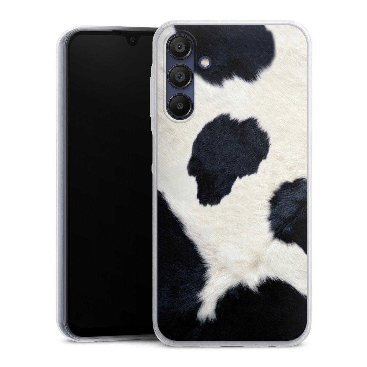 Galaxy A15 5G Handy Slim Case extra dünn Silikon Handyhülle transparent Hülle Animal Look Animal Print Cow Skin Silikon Slim Case