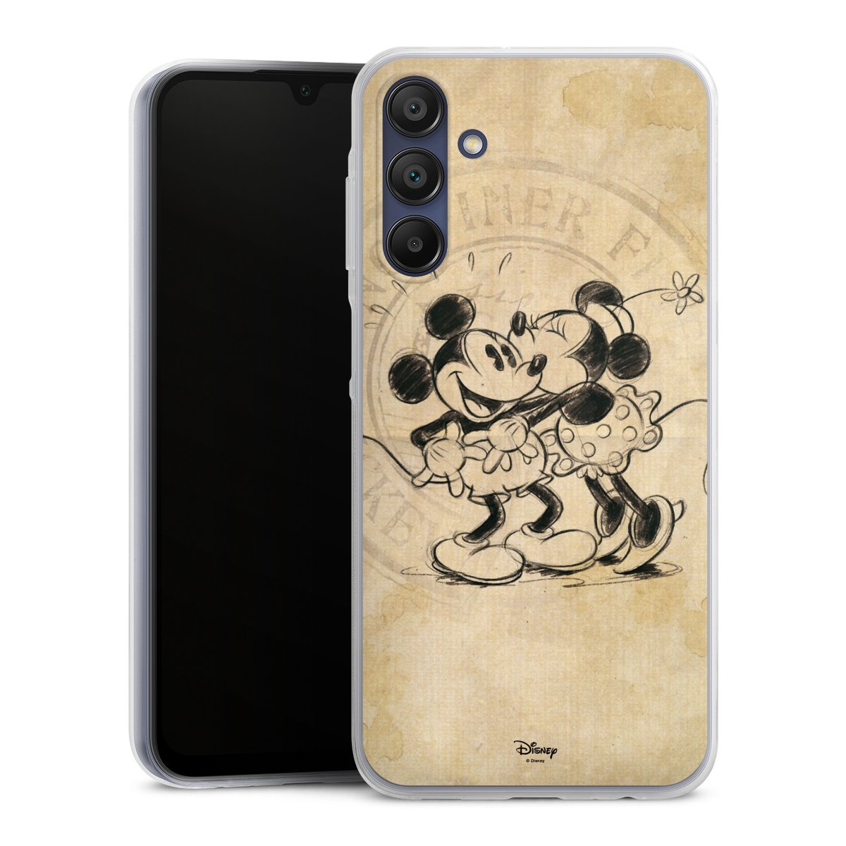 Galaxy A15 5G Handy Slim Case extra dünn Silikon Handyhülle transparent Hülle Mickey Mouse Vintage Minnie Mouse Silikon Slim Case