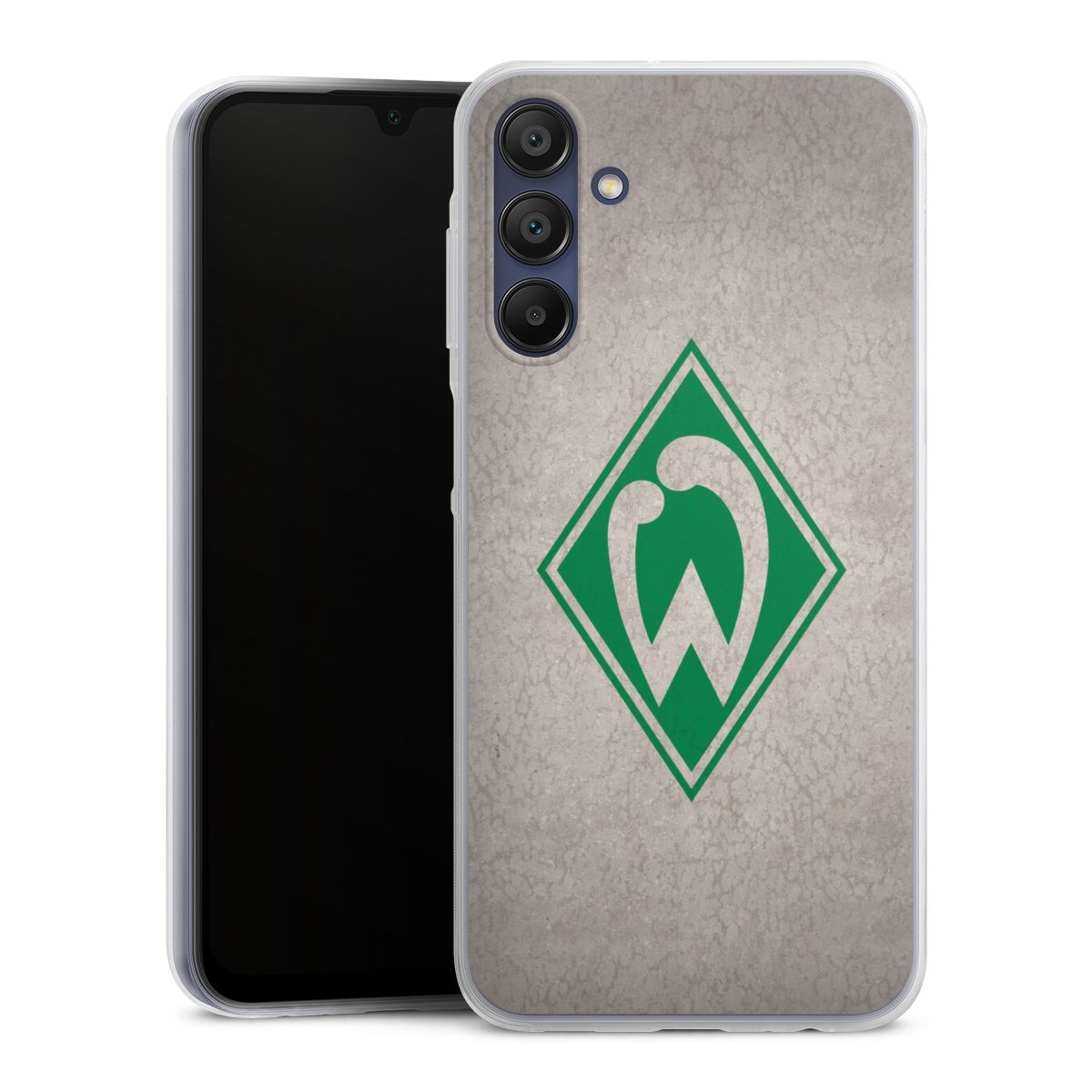 Galaxy A15 5G Handy Slim Case extra dünn Silikon Handyhülle transparent Hülle Sv Werder Bremen Concrete Official Licensed Product Silikon Slim Case