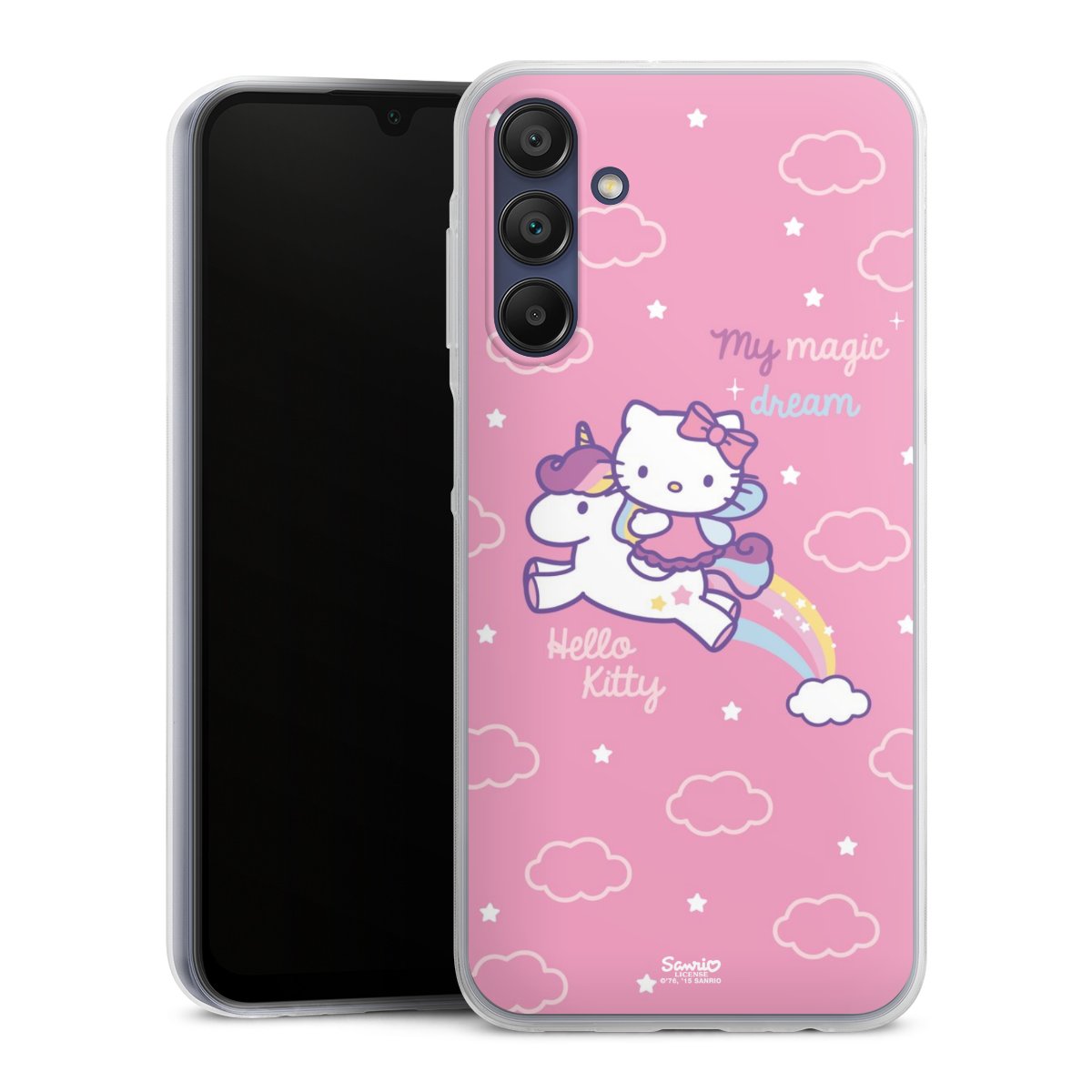 Galaxy A15 5G Handy Slim Case extra dünn Silikon Handyhülle transparent Hülle Einhorn Official Licensed Product Hello Kitty Silikon Slim Case