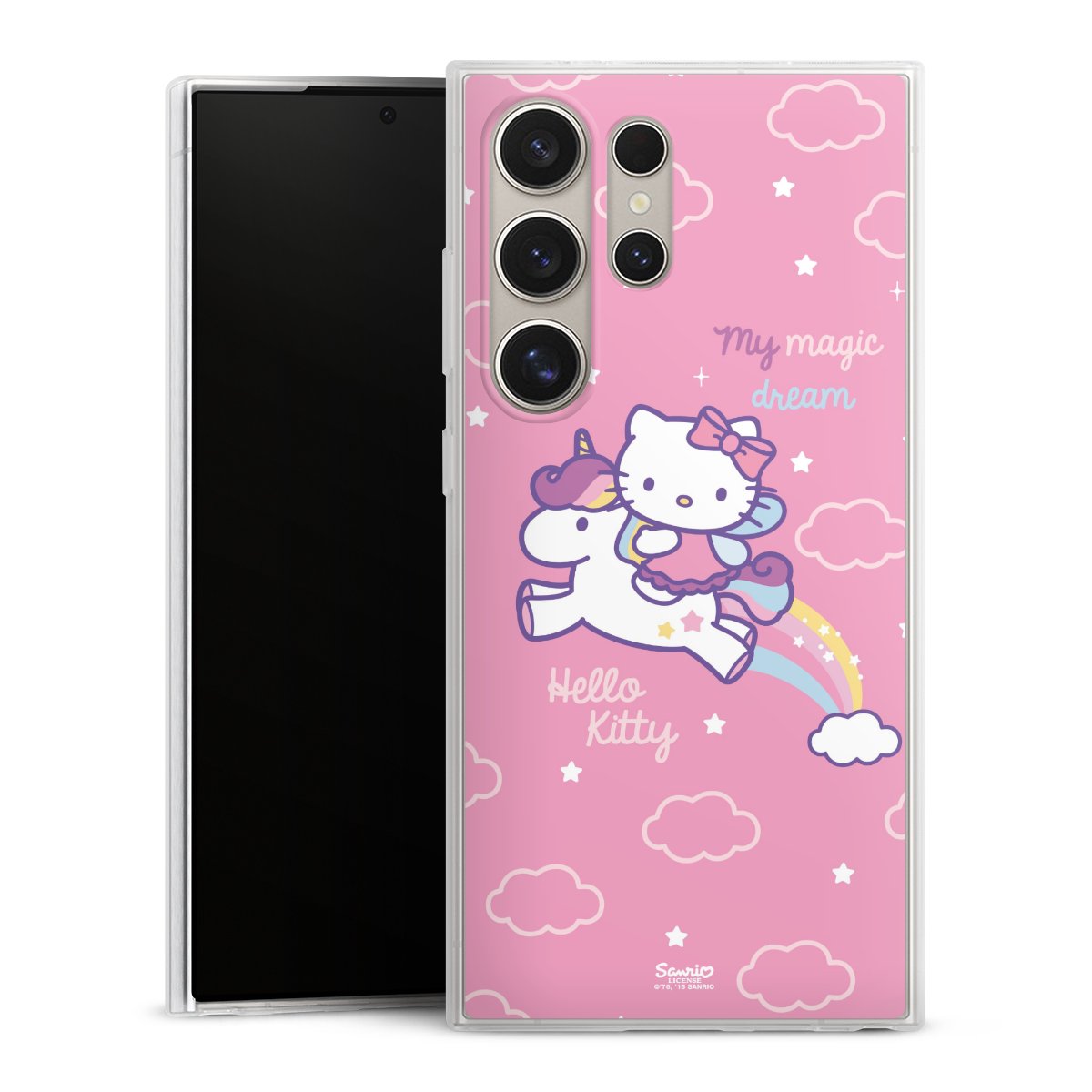 Galaxy S24 Ultra Handy Slim Case extra dünn Silikon Handyhülle transparent Hülle Einhorn Official Licensed Product Hello Kitty Silikon Slim Case