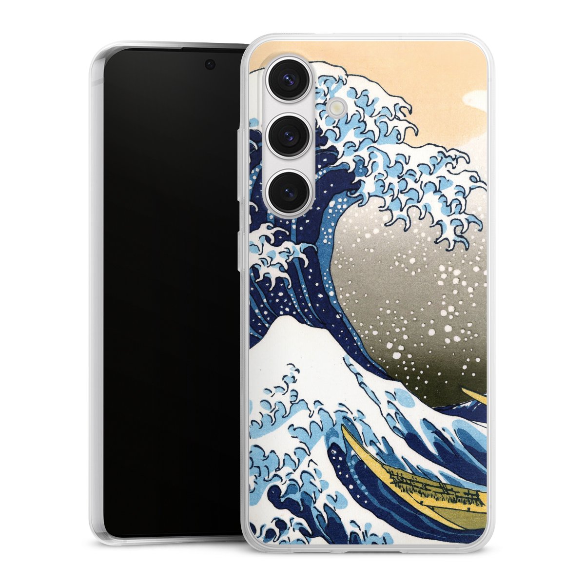 Galaxy S24 Handy Slim Case extra dünn Silikon Handyhülle transparent Hülle Kunst Katsushika Hokusai Die Große Welle Vor Kanagawa Silikon Slim Case