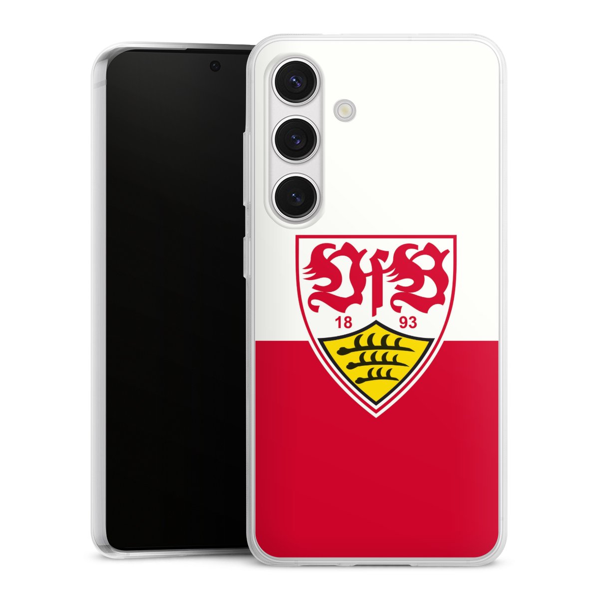 Galaxy S24 Handy Slim Case extra dünn Silikon Handyhülle transparent Hülle Official Licensed Product Logo Vfb Stuttgart Silikon Slim Case