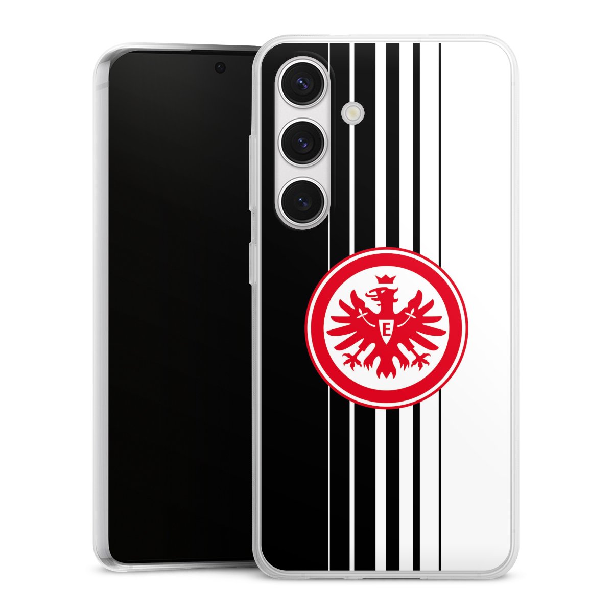 Galaxy S24 Handy Slim Case extra dünn Silikon Handyhülle transparent Hülle Stripes Eintracht Frankfurt Official Licensed Product Silikon Slim Case