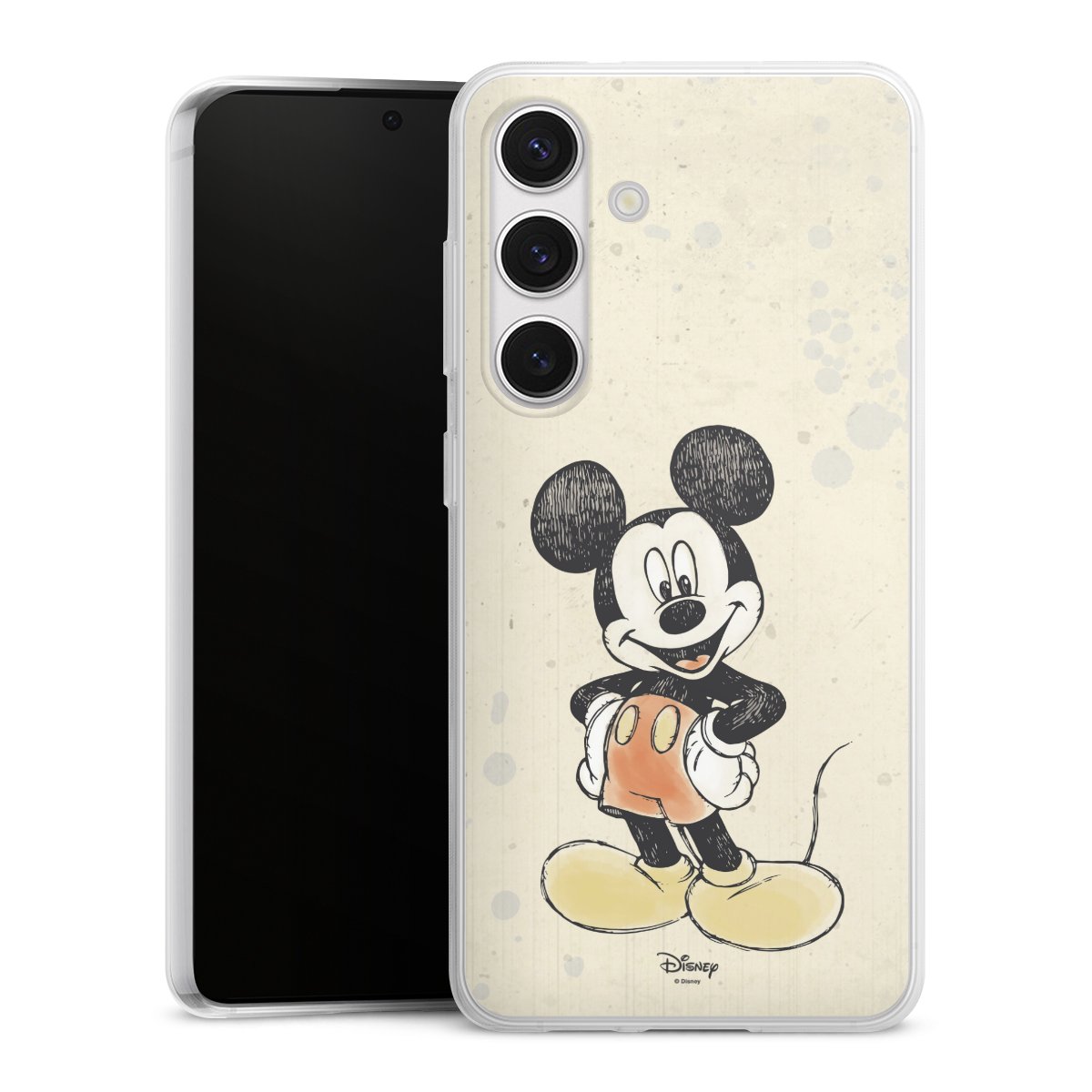 Galaxy S24 Handy Slim Case extra dünn Silikon Handyhülle transparent Hülle Water Colour Mickey & Minnie Mouse Official Licensed Product Silikon Slim Case