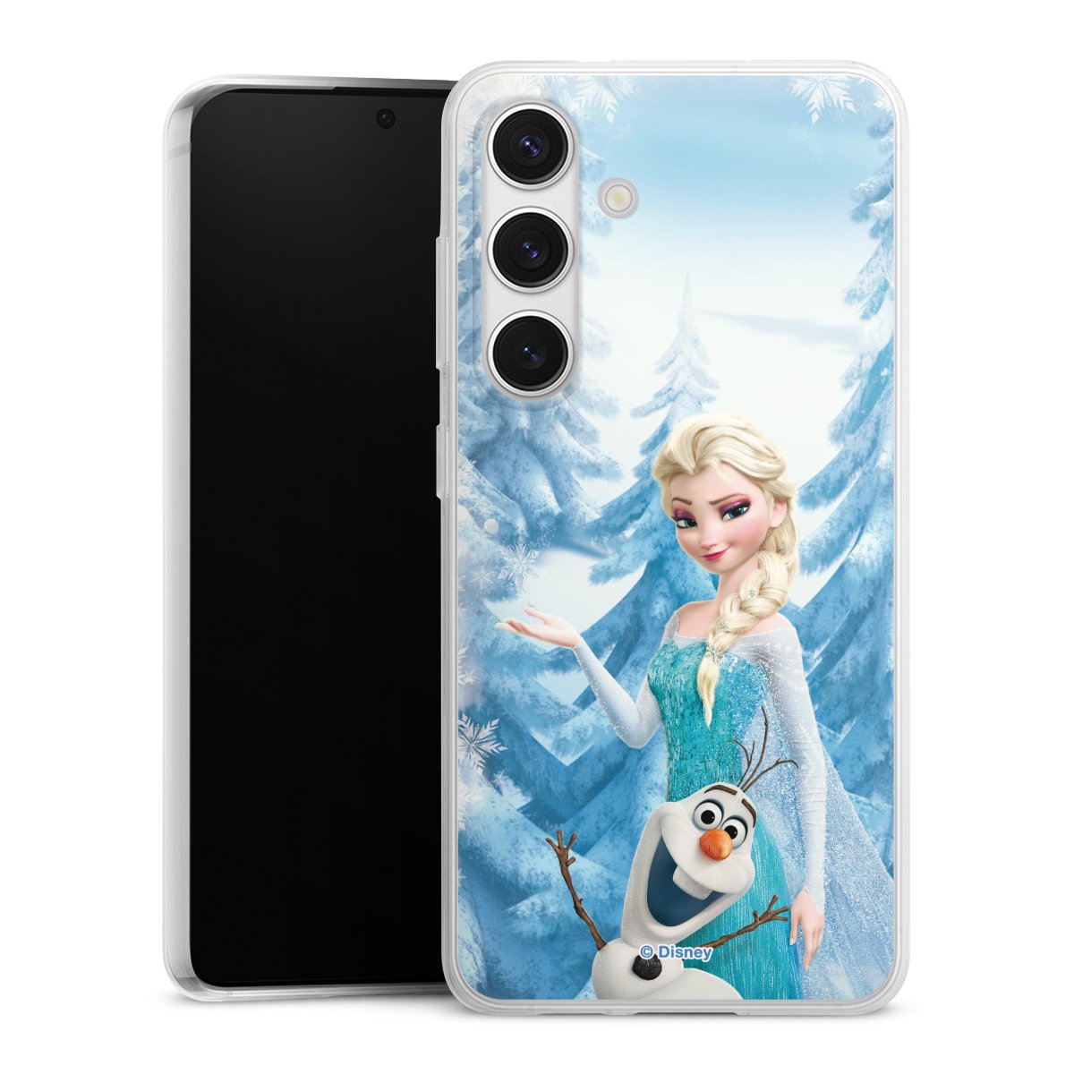 Galaxy S24 Handy Slim Case extra dünn Silikon Handyhülle transparent Hülle Official Licensed Product Frozen Elsa Disney Silikon Slim Case