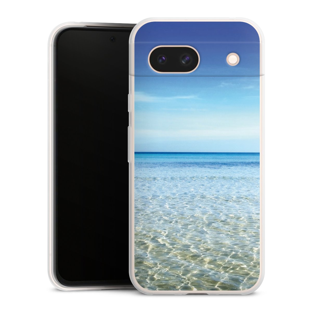 Google Pixel 8a Handy Slim Case extra dünn Silikon Handyhülle transparent Hülle Urlaub Sky Ocean Silikon Slim Case