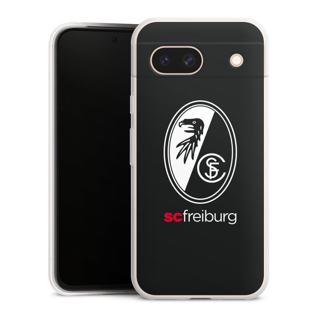 Google Pixel 8a Handy Slim Case extra dünn Silikon Handyhülle transparent Hülle Official Licensed Product Sc Freiburg Coat Of Arms Silikon Slim Case