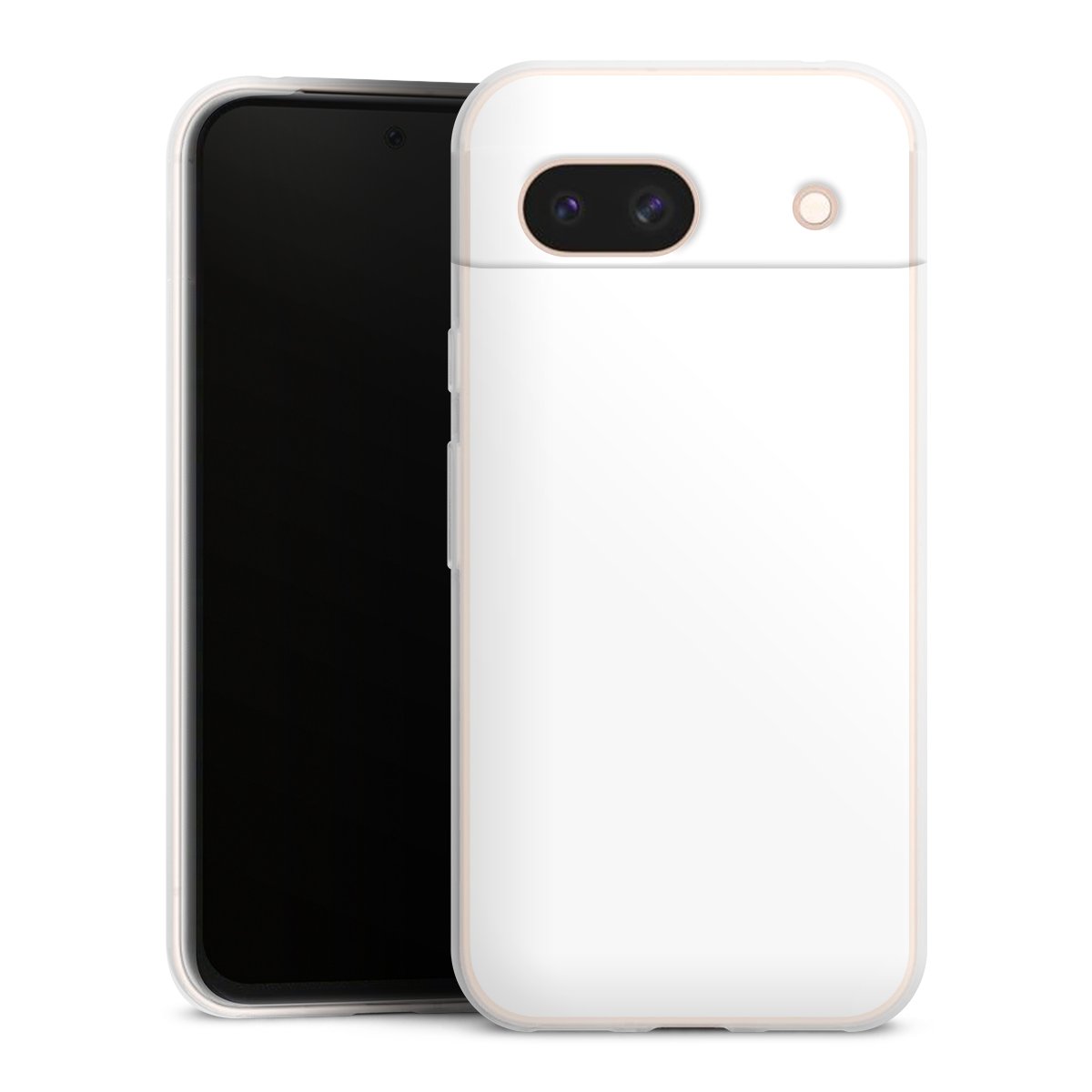 Google Pixel 8a Handy Slim Case extra dünn Silikon Handyhülle transparent Hülle Unicoloured Colour White Silikon Slim Case