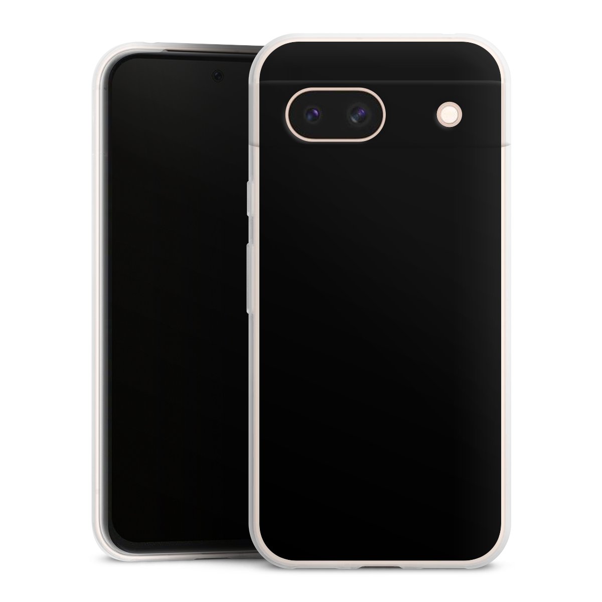 Google Pixel 8a Handy Slim Case extra dünn Silikon Handyhülle transparent Hülle Black Colour Unicoloured Silikon Slim Case