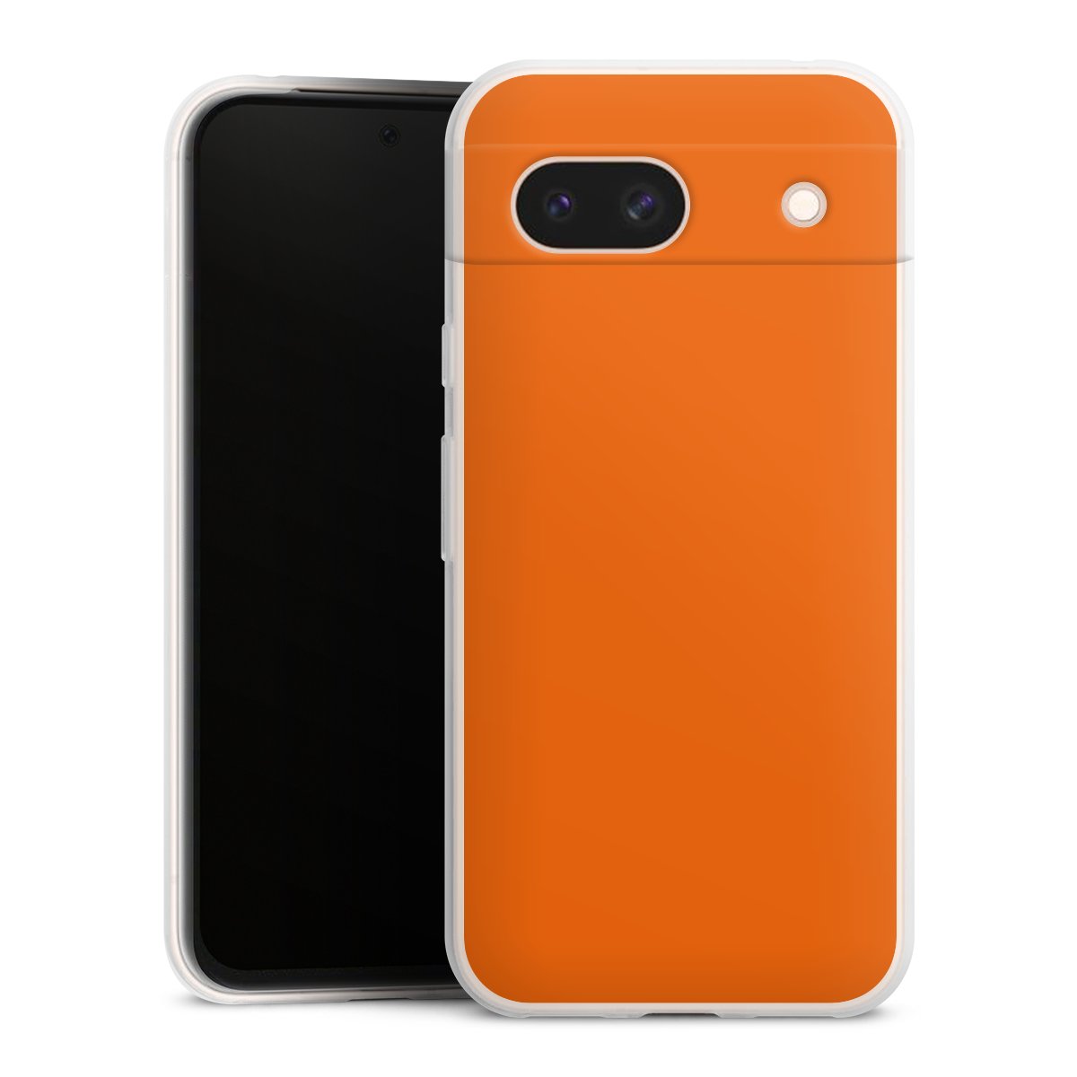 Google Pixel 8a Handy Slim Case extra dünn Silikon Handyhülle transparent Hülle Orange Colour Unicoloured Silikon Slim Case