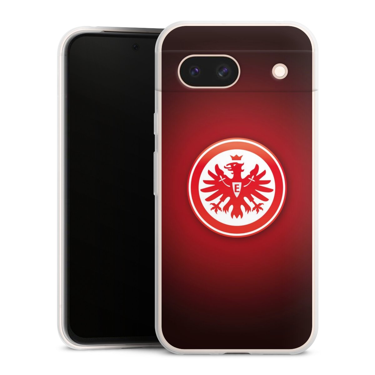 Google Pixel 8a Handy Slim Case extra dünn Silikon Handyhülle transparent Hülle Eintracht Frankfurt Official Licensed Product Coat Of Arms Silikon Slim Case