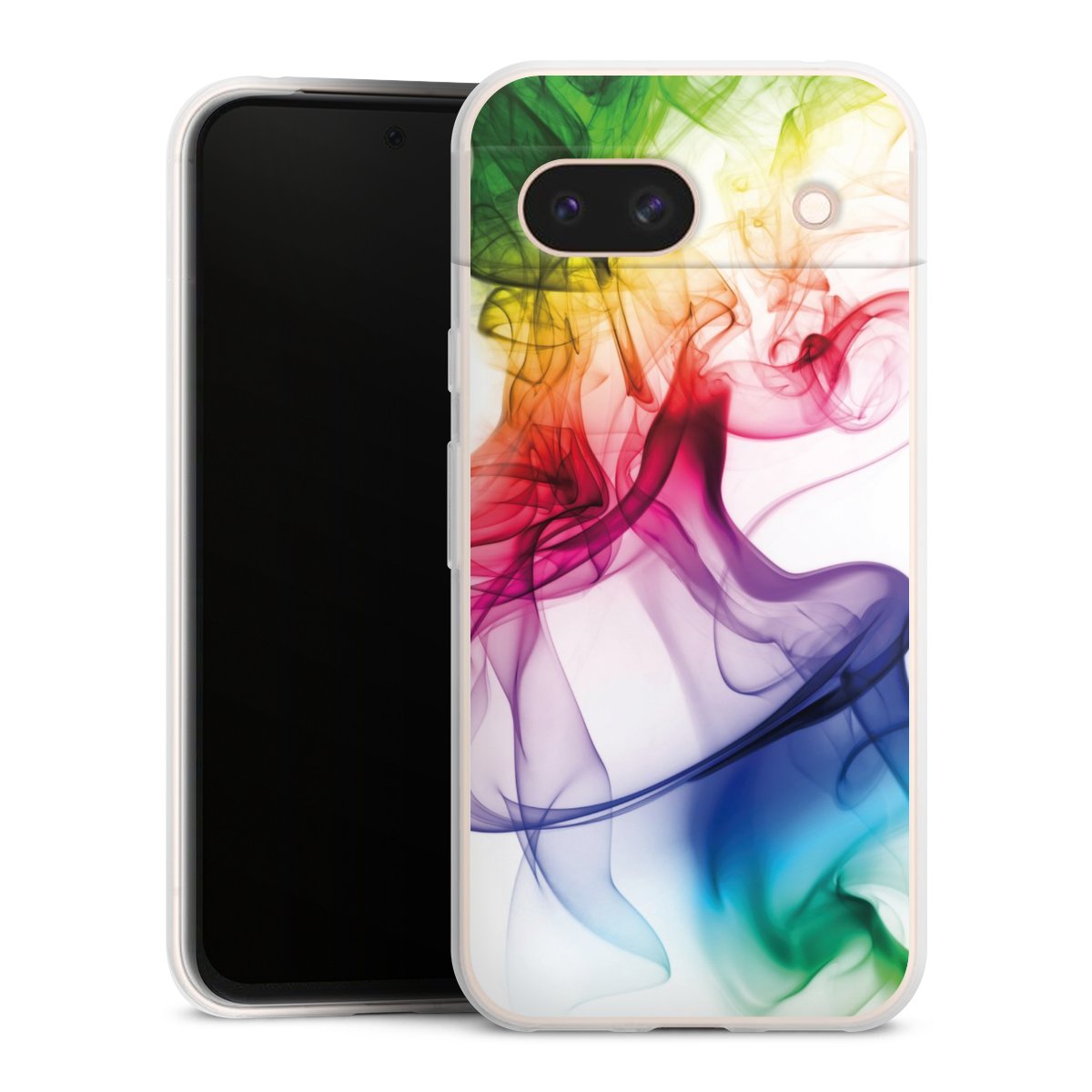 Google Pixel 8a Handy Slim Case extra dünn Silikon Handyhülle transparent Hülle Water Colour Rainbow Silikon Slim Case