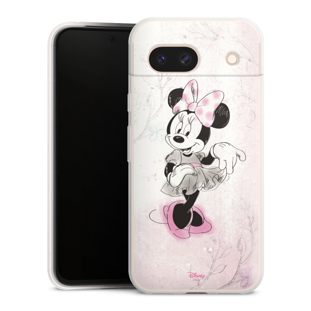 Google Pixel 8a Handy Slim Case extra dünn Silikon Handyhülle transparent Hülle Disney Minnie Mouse Vintage Silikon Slim Case