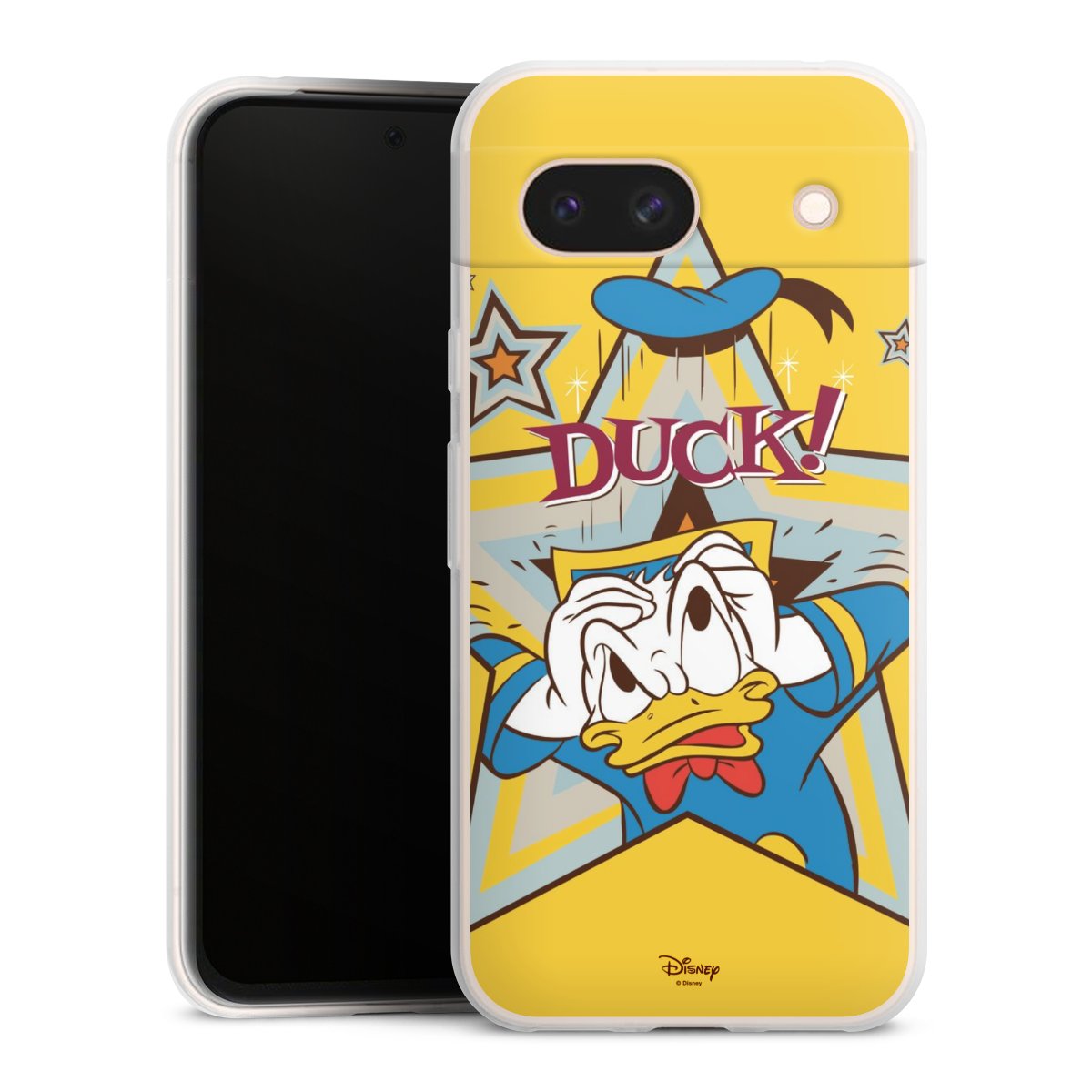 Google Pixel 8a Handy Slim Case extra dünn Silikon Handyhülle transparent Hülle Official Licensed Product Donald Duck Disney Silikon Slim Case