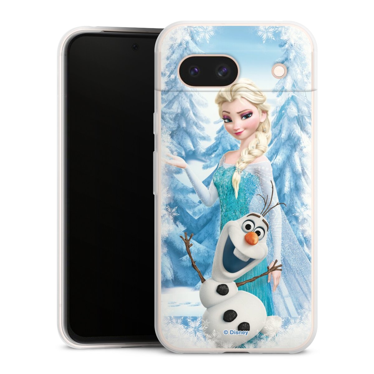 Google Pixel 8a Handy Slim Case extra dünn Silikon Handyhülle transparent Hülle Official Licensed Product Frozen Elsa Disney Silikon Slim Case