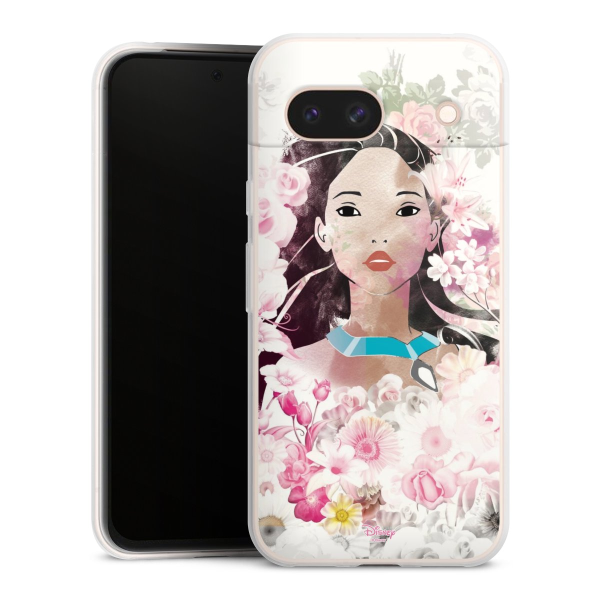 Google Pixel 8a Handy Slim Case extra dünn Silikon Handyhülle transparent Hülle Pocahontas Official Licensed Product Disney Silikon Slim Case