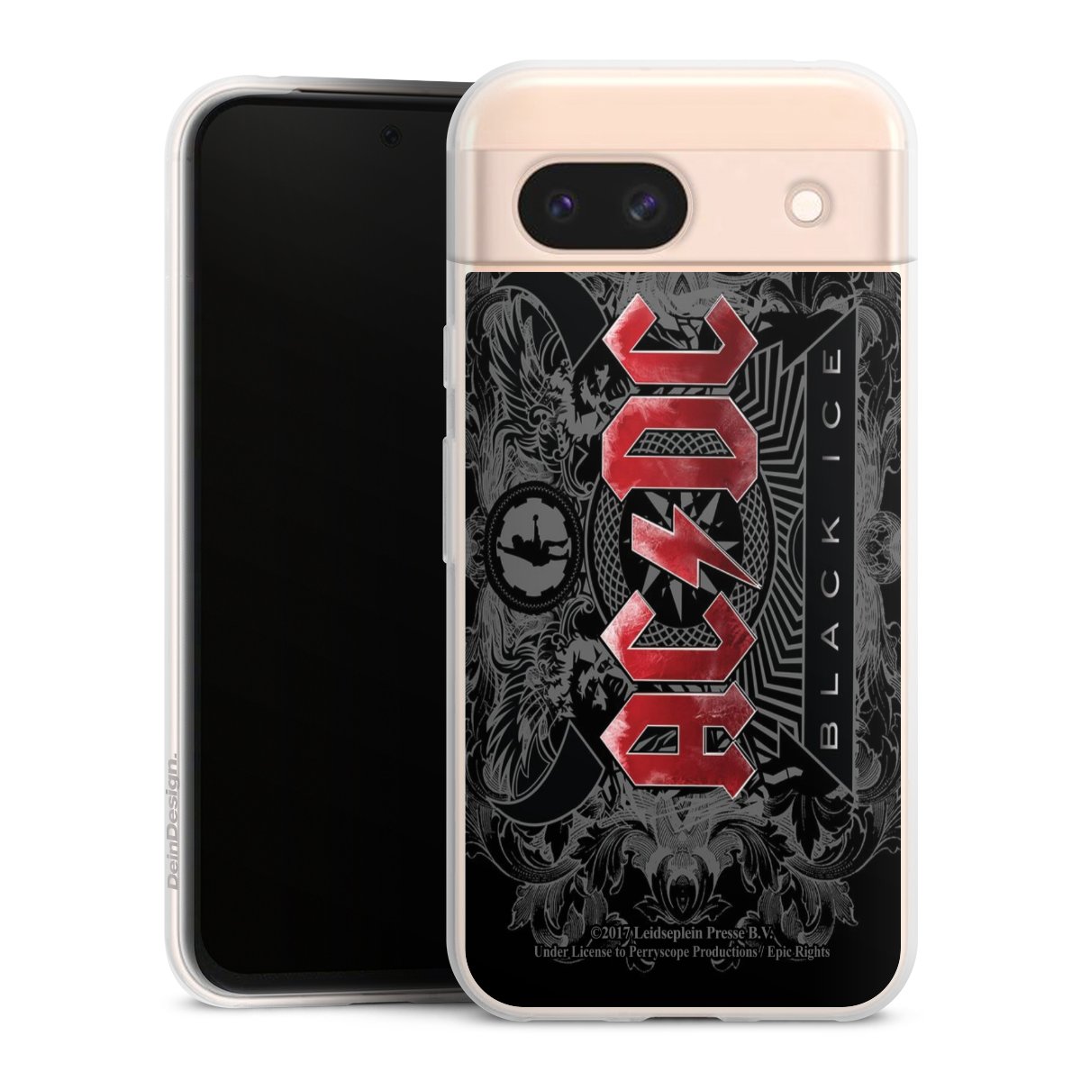 Google Pixel 8a Handy Slim Case extra dünn Silikon Handyhülle transparent Hülle Merchandise Black Ice Acdc Silikon Slim Case