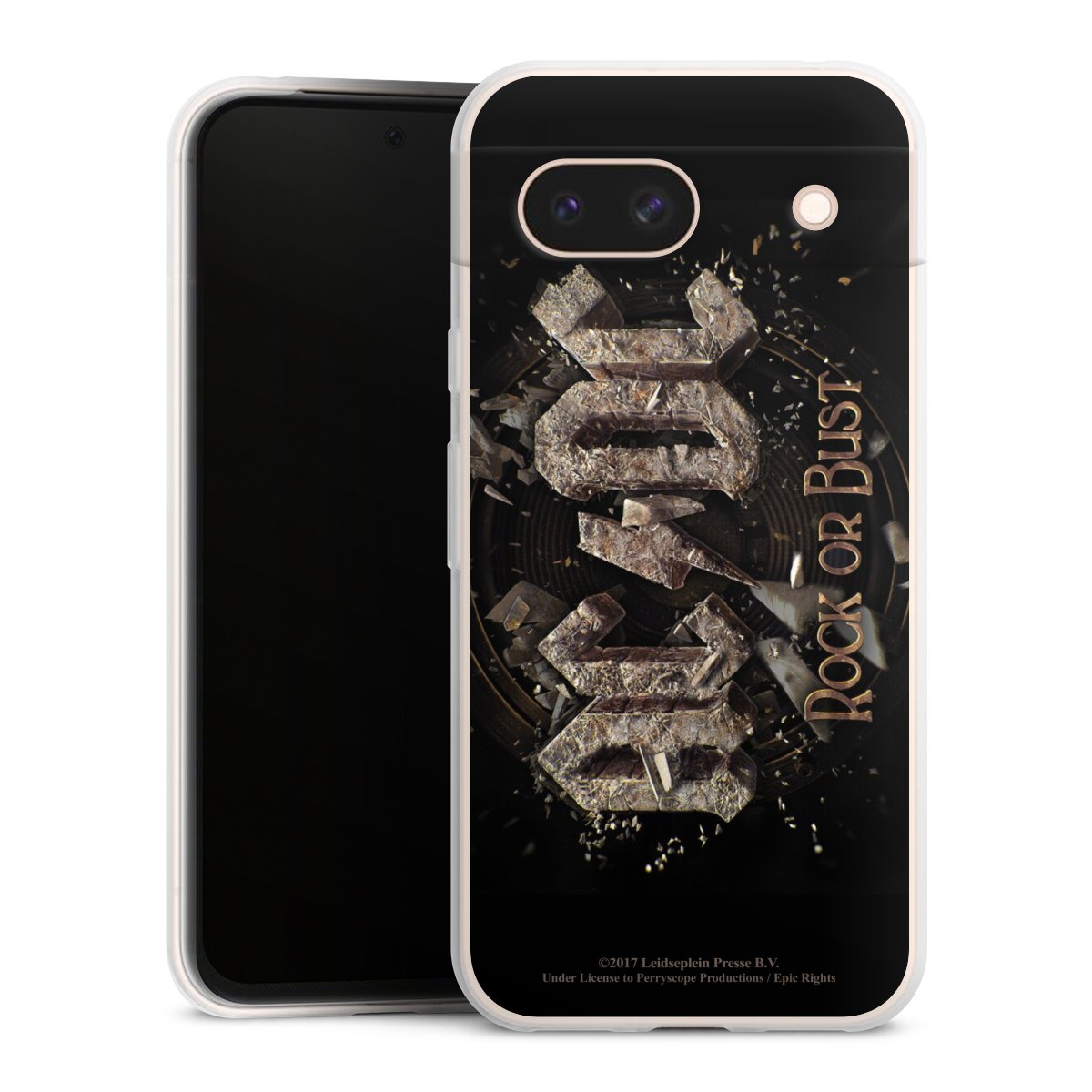 Google Pixel 8a Handy Slim Case extra dünn Silikon Handyhülle transparent Hülle Acdc Official Licensed Product Rock Or Bust Silikon Slim Case