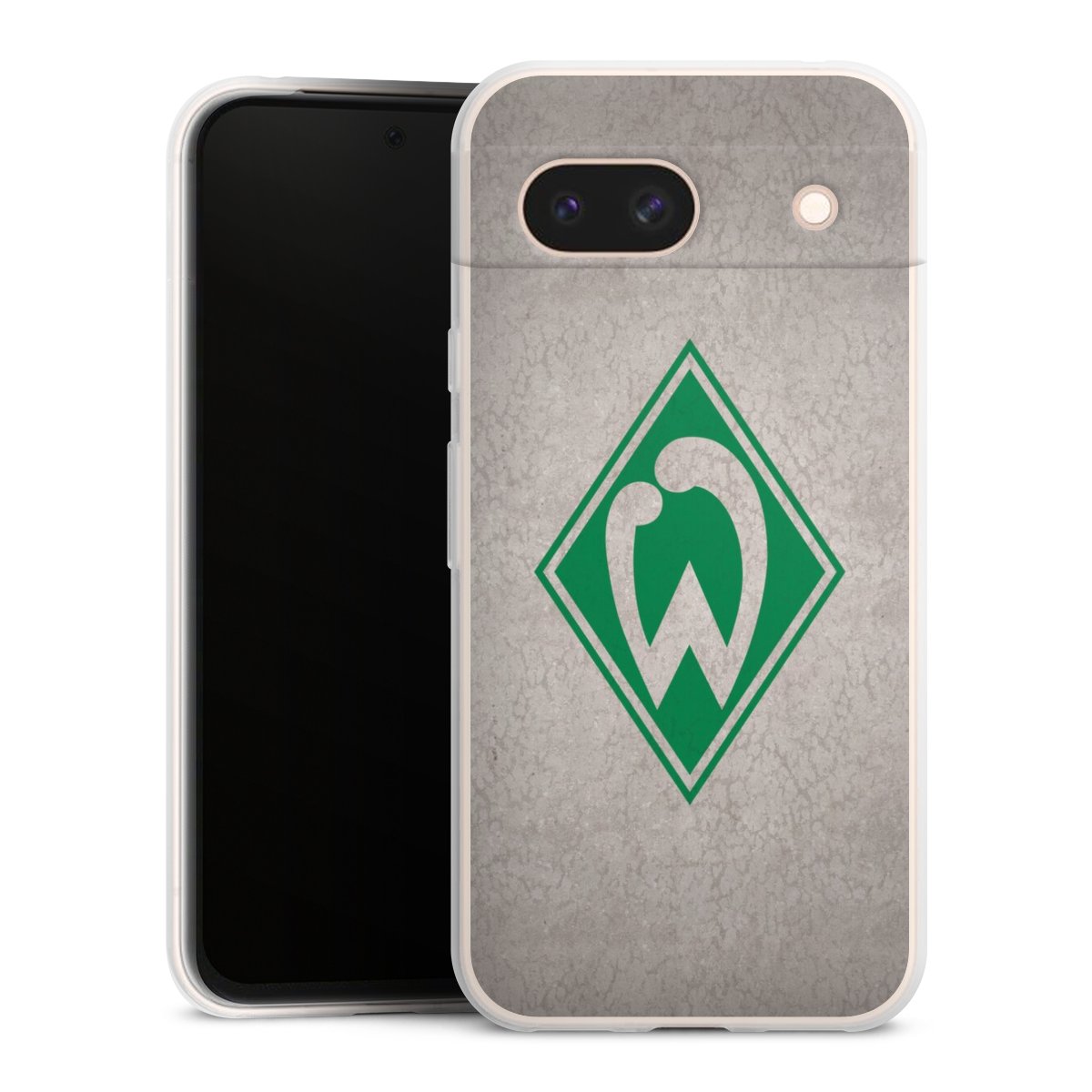 Google Pixel 8a Handy Slim Case extra dünn Silikon Handyhülle transparent Hülle Sv Werder Bremen Concrete Official Licensed Product Silikon Slim Case